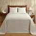 Orren Ellis Hluchy Wave Stripes Design Machine Washable Chenille Bedspread Set Chenille/Cotton in White | Twin Bedspread + 1 Standard Sham | Wayfair