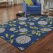 Blue/Brown 21.65 x 0.16 in Area Rug - Andover Mills™ Annice Floral Blue/Green/Ivory Indoor/Outdoor Area Rug, | 21.65 W x 0.16 D in | Wayfair