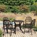 Canora Grey Bistro Set Patio Table & Chair Bistro Table Outdoor Cast Aluminum Metal in Brown | Wayfair E3AFB27AFF20492AA2DBEEBB92350444