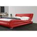 Brayden Studio® Albricus Upholste Low Profile Platform Bed Upholste/Faux leather in Red | 29 H x 88 W x 90 D in | Wayfair WLGN8375 37934431