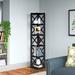 Beachcrest Home™ Safuad 63.95" H x 15.86" W Solid Wood Corner Bookcase Wood in Black | 63.95 H x 15.86 W x 15.86 D in | Wayfair