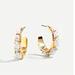 J. Crew Jewelry | J. Crew Candy Stone Hoop Earrings | Color: Gold/White | Size: 1 1/4”