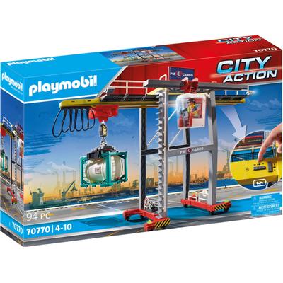Playmobil Konstruktions-Spielset Portalkran mit Containern (70770), City Action, (94 St.), Made in Germany bunt Kinder Ab 3-5 Jahren Altersempfehlung