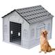 Dog House, Dog Houses, Dog Houses for Large Dogs, Dog Houses for Medium Dogs, Dog Houses for Small Dogs, Weatherproof, Outdoor Dog House with Door, Indoor Dog Hous(Size:M (1-45kg animals),Color:Grey)