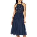 Maya Deluxe Damen Embellished Halter Neck Midi Bridesmaid Dress, Navy, 40 EU (12 UK)