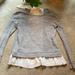Anthropologie Tops | Anthropologie Size Small Long Sleeve Shirt | Color: Gray/White | Size: S
