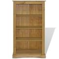 Susany 4-Tier Bookcase Mexican Pine Corona Range, Tall Bookshelf with 4 Shelves for Living Room or Office, 81x29x150 cm
