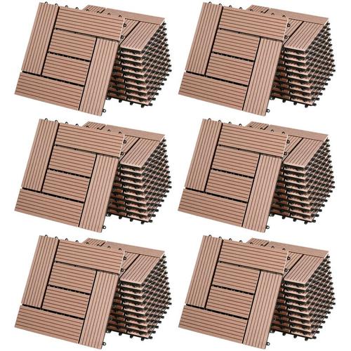 Casaria – wpc Fliesen 1m²-6m² Terrassenfliesen Set Holzfliesen 30x30cm Balkon Pool Garten 66x