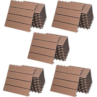 Casaria - wpc Fliesen 1m²-6m² Terrassenfliesen Set Holzfliesen 30x30cm Balkon Pool Garten 55x