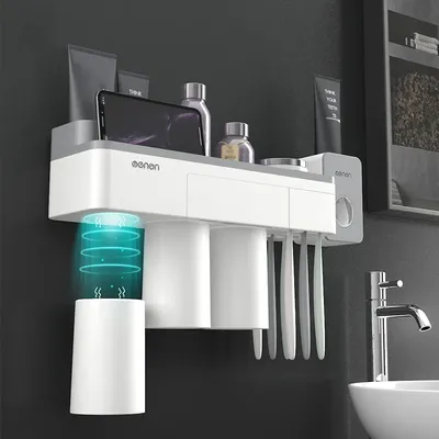 Ensemble d'accessoires de salle de bain porte-brosse à dents support mural distributeur de