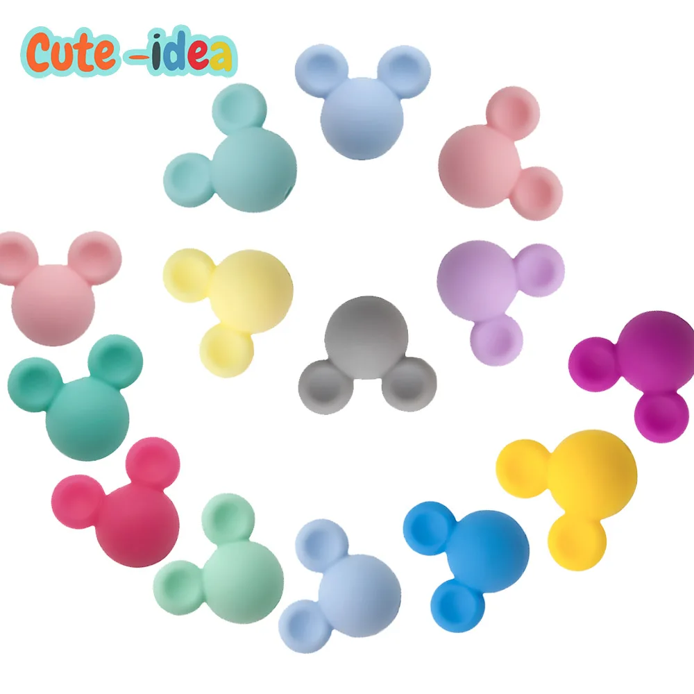 Cute-idea-Perles de Dentition en Forme de Souris pour Bébé, Qualité Alimentaire, à Mâcher, TeWindsor, pour Colliers de la raq, Bricolage, Chaîne de Sucette d'Allaitement, Jouets, Produits pour Bébés,