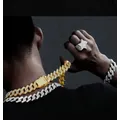 Collier Triple NucleoDiamond pour Homme Bijou en Or Style Hip Hop Miami Rap Cubain 20 mm