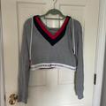 Urban Outfitters Tops | Gray Tommy Hilfiger Cropped Sweatshirt | Color: Gray | Size: M