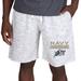 Men's Concepts Sport White/Charcoal Navy Midshipmen Alley Fleece Shorts