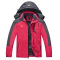 YuKaiChen Men's Waterproof Fleece Snowboard Jacket Windproof Warm Ski Coat Multi-Pockets Red-L