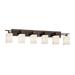 Justice Design Group Fusion 56 Inch 6 Light Bath Vanity Light - FSN-8706-10-WEVE-NCKL