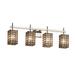 Justice Design Group Wire Glass 31 Inch 4 Light Bath Vanity Light - WGL-8414-15-GRCB-DBRZ