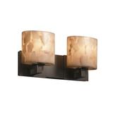 Justice Design Group Alabaster Rocks! 16 Inch 2 Light Bath Vanity Light - ALR-8922-15-MBLK