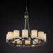 Justice Design Group Fusion 28 Inch 12 Light Chandelier - FSN-8768-10-OPAL-MBLK