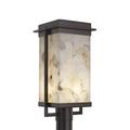 Justice Design Group Alabaster Rocks! - Pacific 18 Inch Tall 1 Light LED Outdoor Post Lamp - ALR-7543W-NCKL