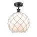 Innovations Lighting Bruno Marashlian Large Farmhouse Rope 10 Inch 1 Light Semi Flush Mount - 516-1C-BAB-G121-10RB-LED