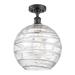 Innovations Lighting Bruno Marashlian Extra Large Deco Swirl 12 Inch 1 Light Semi Flush Mount - 516-1C-BK-G1213-12