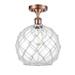 Innovations Lighting Bruno Marashlian Large Farmhouse Rope 10 Inch 1 Light Semi Flush Mount - 516-1C-PN-G122-10RW