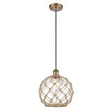 Innovations Lighting Bruno Marashlian Large Farmhouse Rope 10 Inch Mini Pendant - 516-1P-BB-G122-10RB-LED