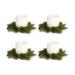 Pine Candle Wreath (Set of 4) 13"D Plastic (fits 6" candle) - Green-Brown