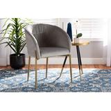 Baxton Studio Ballard Modern Luxe and Glam Grey Velvet Fabric Upholstered and Gold Finished Metal Dining Chair - Wholesale Interiors DC168-Grey Velvet-Gold-DC