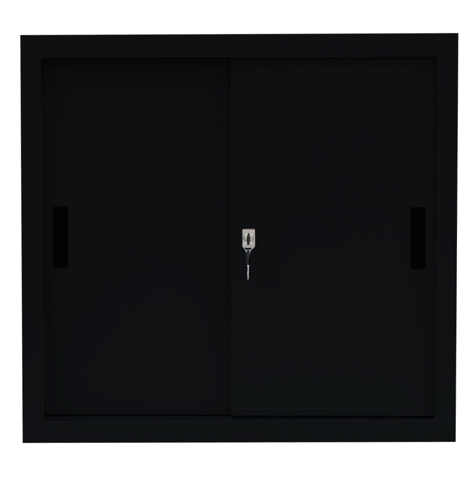 Lüllmann® Schiebetürenschrank, 2 OH, 750 x 800 x 450 mm, tiefschwarz Image