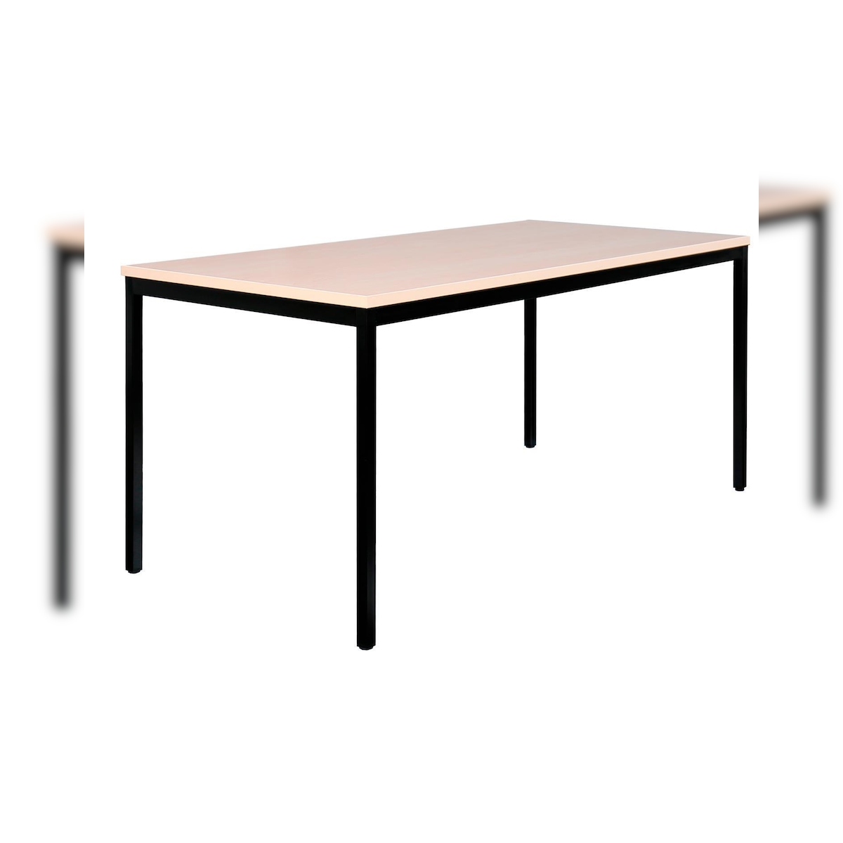 Besprechungstisch, 750 x 2000 x 800 mm, tiefschwarz/ahorn Image