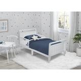 Contemporary Toddler Solid Wood Sleigh Bed by Delta Children Wood in White | 27.25 H x 29.25 W x 56.75 D in | Wayfair 7183-100