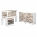 3 Piece Dresser Set Wood in White/Brown Kathy Ireland Home by Bush Furniture | Full/Queen | Wayfair RBB001W2B