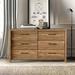 Mccaslin Jaia 56.2" Wide 6 - Drawer Double Dresser Wood in Brown Laurel Foundry Modern Farmhouse® | 31.85 H x 56.22 W x 17.559 D in | Wayfair