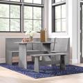 Latitude Run® Waldon 5-Person Solid Pine Wood Corner Breakfast Nook w/ Hidden Storage Wood in Gray | Wayfair E20004158FC54C04AFD7F6E011153779