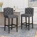 Red Barrel Studio® Bar & Counter Stool Wood/Upholstered in Gray/Black | 45.25 H x 20.5 W x 24 D in | Wayfair 14467FB36DF54FCBA9A0DDD80F578E07