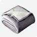 Bare Home Sherpa Fleece Blanket Microfiber/Fleece/ in Gray/Black/Indigo | 66 W in | Wayfair 840105701750