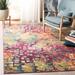 Pink/Yellow 60 x 0.29 in Indoor Area Rug - Ivy Bronx Vansickle Abstract Fuchsia/Gold Area Rug | 60 W x 0.29 D in | Wayfair