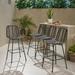 George Oliver Enloe Patio Bar Stool Metal/Wicker/Rattan in Gray | 43 H x 18.25 W x 21.75 D in | Wayfair 4E88EBDB95AF49BCBCB319CE62CDB670