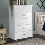 Mistana™ Wolfe 5 Drawer 32" W Chest Wood in White | 52 H x 32 W x 16 D in | Wayfair B333E48B0974433F8EE39B4DA71424B5