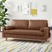 Zipcode Design™ Fiorillo 69.68" Square Arm Loveseat Faux Leather in Brown | 33.07 H x 69.68 W x 31.69 D in | Wayfair