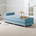 Brayden Studio® Frohna Daybed Fold-Out Queen-Size Mattress - Premium Chenille Chenille/Upholstered, Wood in Blue | 18 H x 30 W x 80 D in | Wayfair