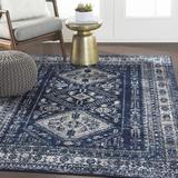 Blue/Navy 63 x 0.31 in Area Rug - Langley Street® Fitz Oriental Navy Area Rug Polypropylene | 63 W x 0.31 D in | Wayfair