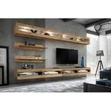 Orren Ellis Lonergan Floating Entertainment Center for TVs up to 70" Wood in Brown | Wayfair BA794E3EECAB40518C040168F0C7B4A5