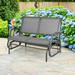 Latitude Run® Whitland Steel Glider Outdoor Bench Metal in Gray | 34 H x 28 W x 48.5 D in | Wayfair 9C51F6F02D1143589345953854FA4C69