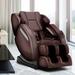 Latitude Run® Faux Leather Reclining Heated Massage Chair Faux Leather/Stain Resistant in Brown | 57 H x 30 W x 46 D in | Wayfair