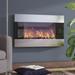 Wrought Studio™ Allmar 36-inch Wall Mount Electric Fireplace w/ Remote in Gray | 22 H x 36 W x 3.75 D in | Wayfair WDLN2987 42766090