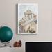 Winston Porter UA CH Architectural Watercolor I - Wrapped Canvas Print Canvas, Solid Wood in Blue/Green/Indigo | 12 H x 8 W x 1 D in | Wayfair