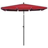 VidaXL Outdoor Umbrella Height Adjustable Parasol Patio Garden Sunshade Steel Metal in Red | 55.12 W x 82.68 D in | Wayfair 315547
